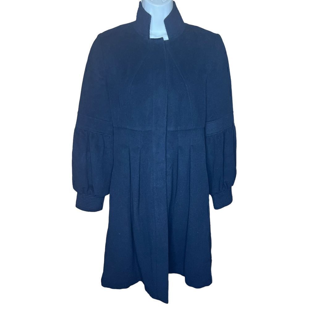 Diane Von Furstenberg Wool Black Coat Size Small